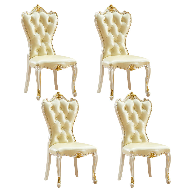 Chaise d'appoint en cuir de bouleau de style européen, chaise de salle à manger Parsons de couleur claire