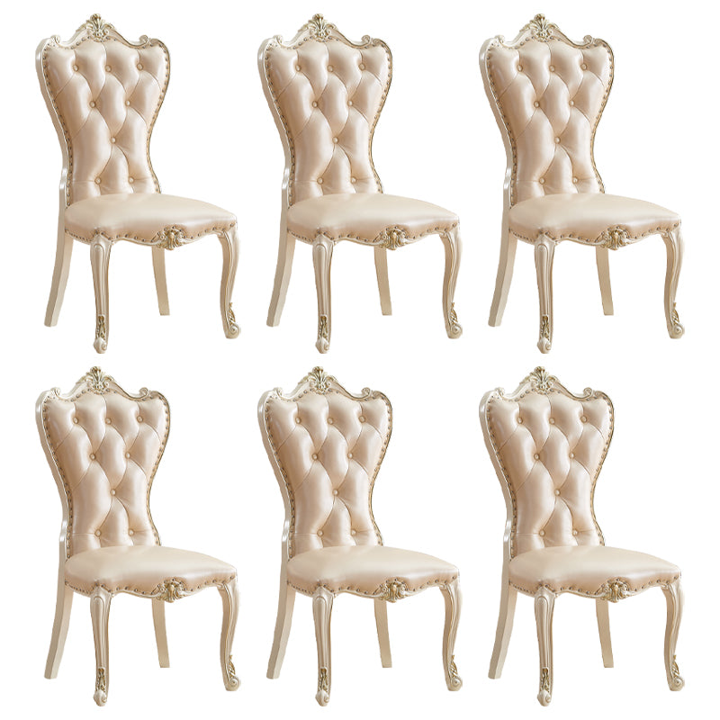 Chaise d'appoint en cuir de bouleau de style européen, chaise de salle à manger Parsons de couleur claire