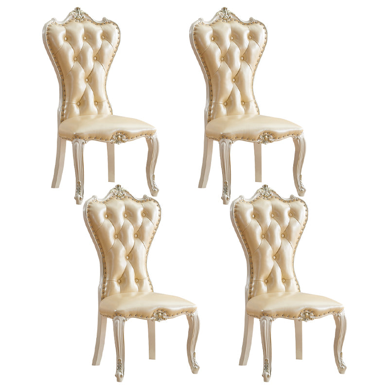 Chaise d'appoint en cuir de bouleau de style européen, chaise de salle à manger Parsons de couleur claire