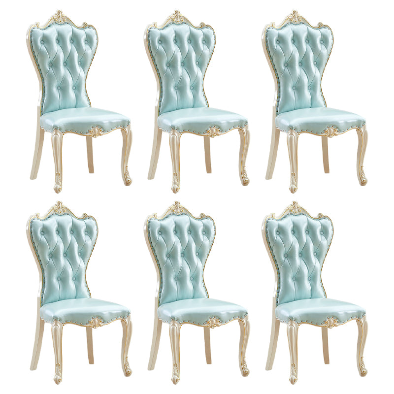 Chaise d'appoint en cuir de bouleau de style européen, chaise de salle à manger Parsons de couleur claire