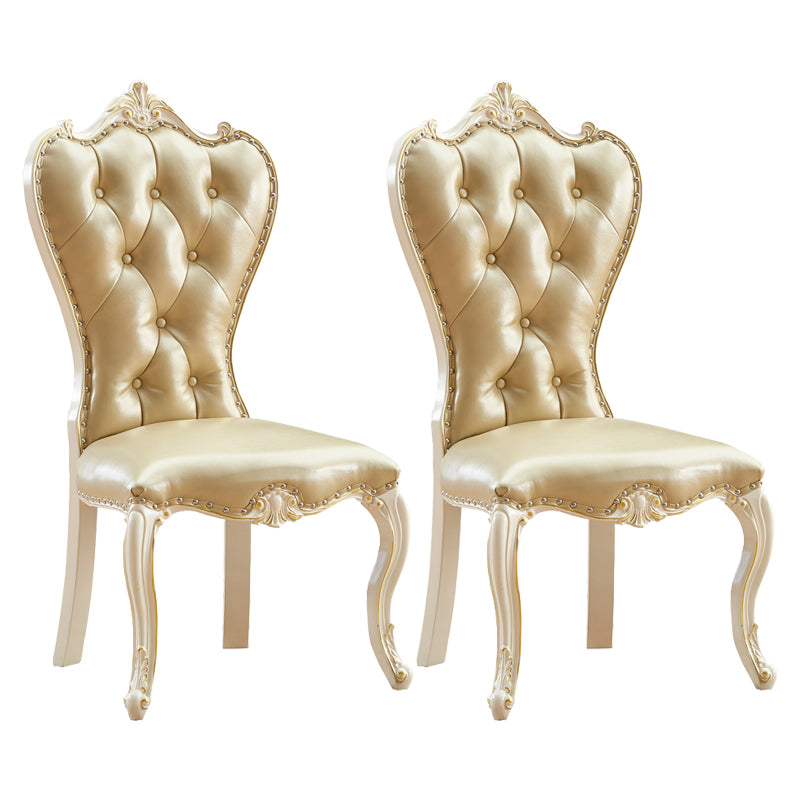 Chaise d'appoint en cuir de bouleau de style européen, chaise de salle à manger Parsons de couleur claire