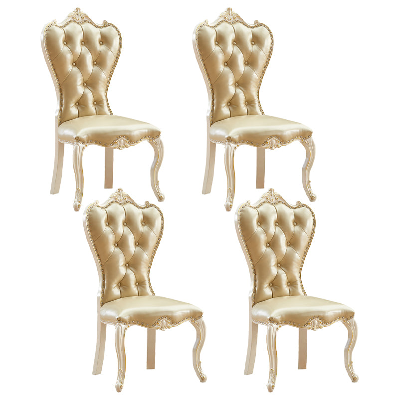 Chaise d'appoint en cuir de bouleau de style européen, chaise de salle à manger Parsons de couleur claire