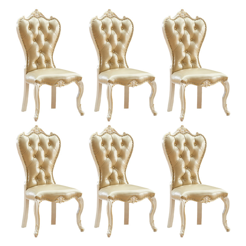 Chaise d'appoint en cuir de bouleau de style européen, chaise de salle à manger Parsons de couleur claire