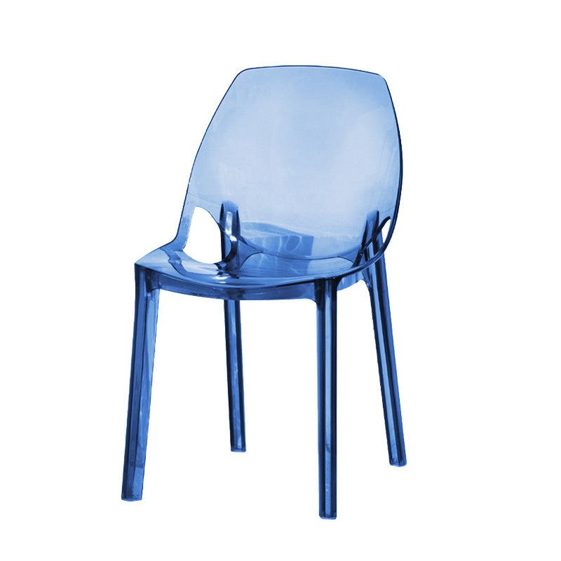 Glam Style Plastic Kitchen Dining Room Chair Set Solid Back Side Chairs