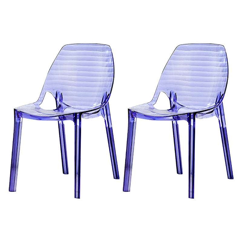 Glam Style Plastic Kitchen Dining Room Chair Set Solid Back Side Chairs