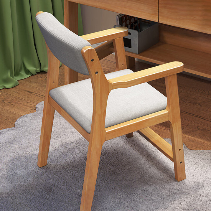 Contemporary Wood Side Chair Open Back Dining Side Arm Chair for Home Use