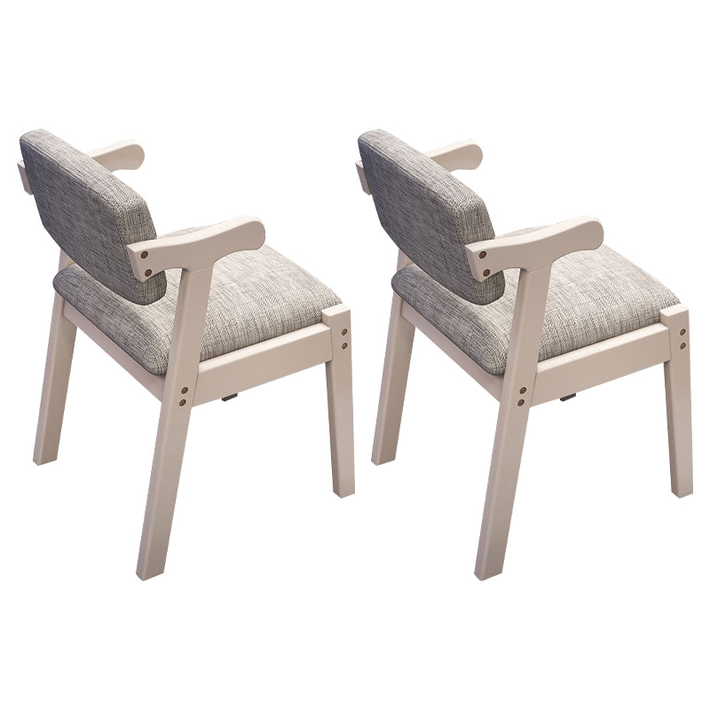 Contemporary Wood Side Chair Open Back Dining Side Arm Chair for Home Use