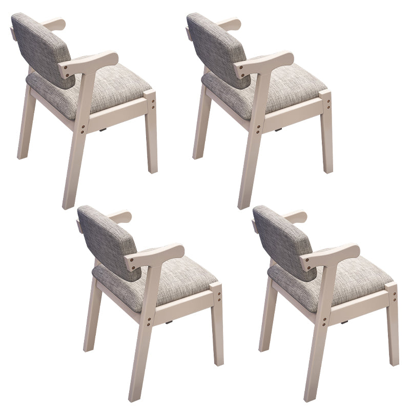 Contemporary Wood Side Chair Open Back Dining Side Arm Chair for Home Use