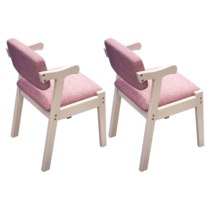 Contemporary Wood Side Chair Open Back Dining Side Arm Chair for Home Use