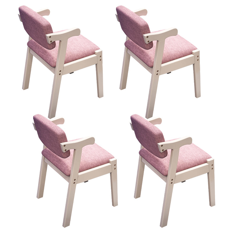 Contemporary Wood Side Chair Open Back Dining Side Arm Chair for Home Use