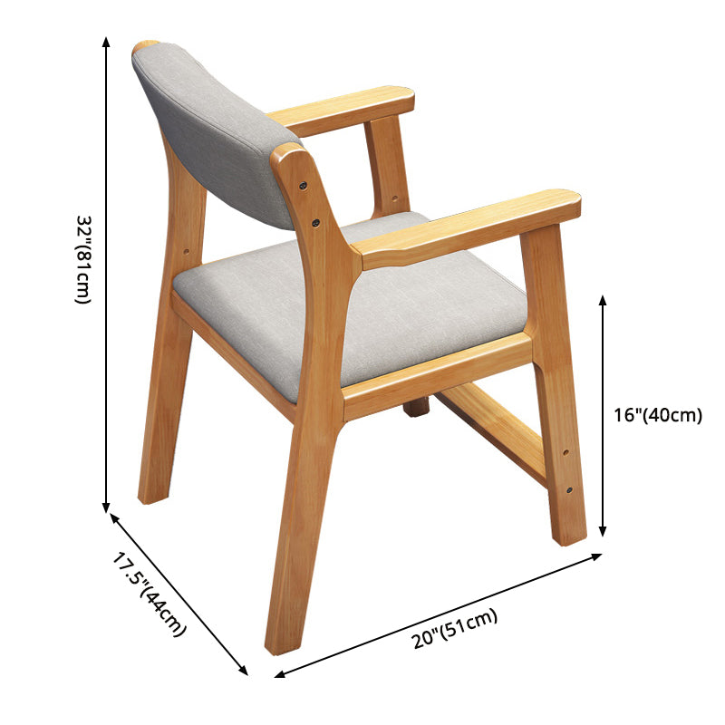 Contemporary Wood Side Chair Open Back Dining Side Arm Chair for Home Use