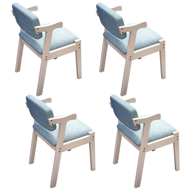 Contemporary Wood Side Chair Open Back Dining Side Arm Chair for Home Use