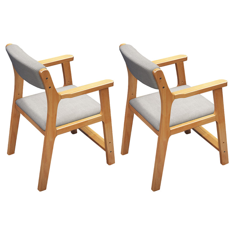 Contemporary Wood Side Chair Open Back Dining Side Arm Chair for Home Use