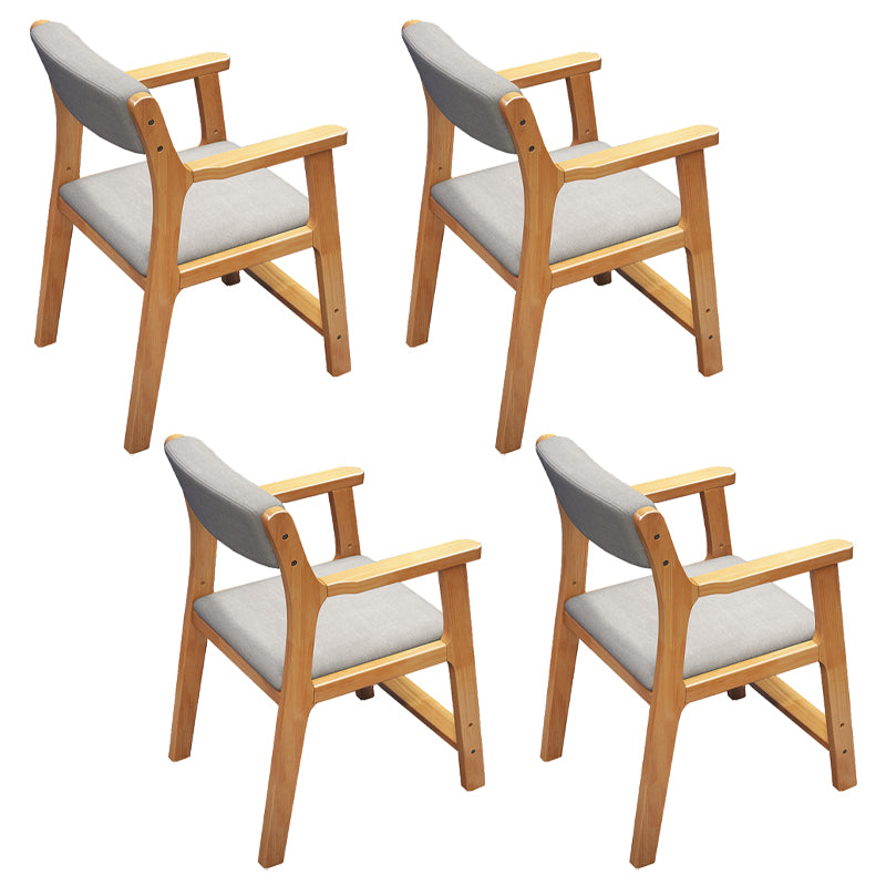 Contemporary Wood Side Chair Open Back Dining Side Arm Chair for Home Use