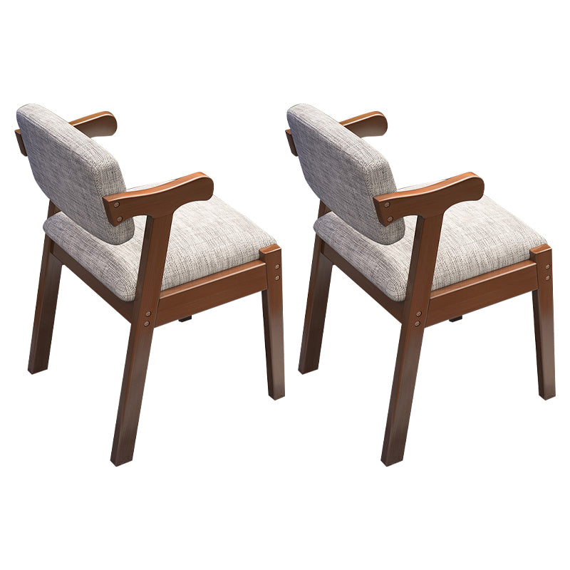 Contemporary Wood Side Chair Open Back Dining Side Arm Chair for Home Use