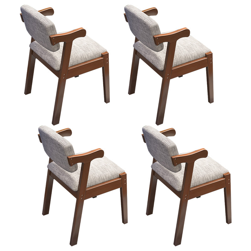 Contemporary Wood Side Chair Open Back Dining Side Arm Chair for Home Use