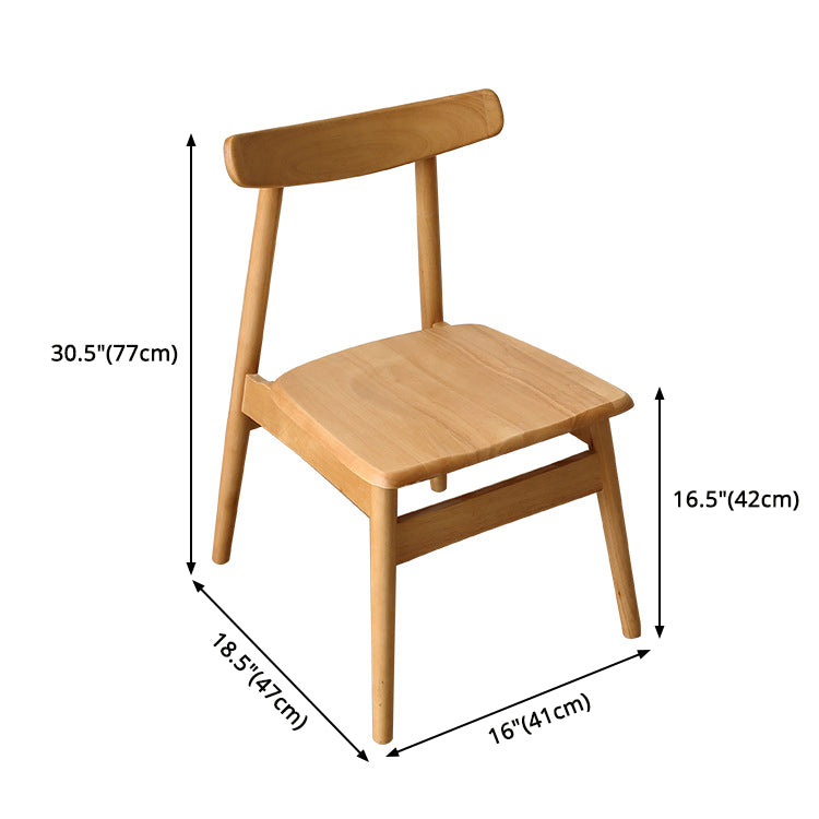 Modern Style Solid Wood Chairs Kitchen Dining Open Back Side Chair Set
