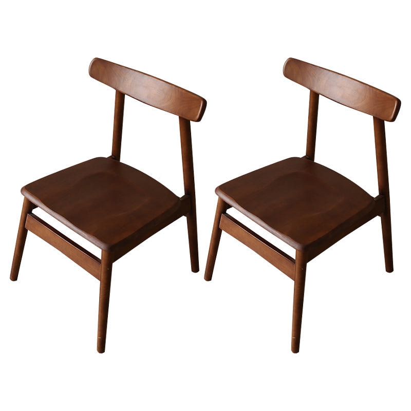 Modern Style Solid Wood Chairs Kitchen Dining Open Back Side Chair Set