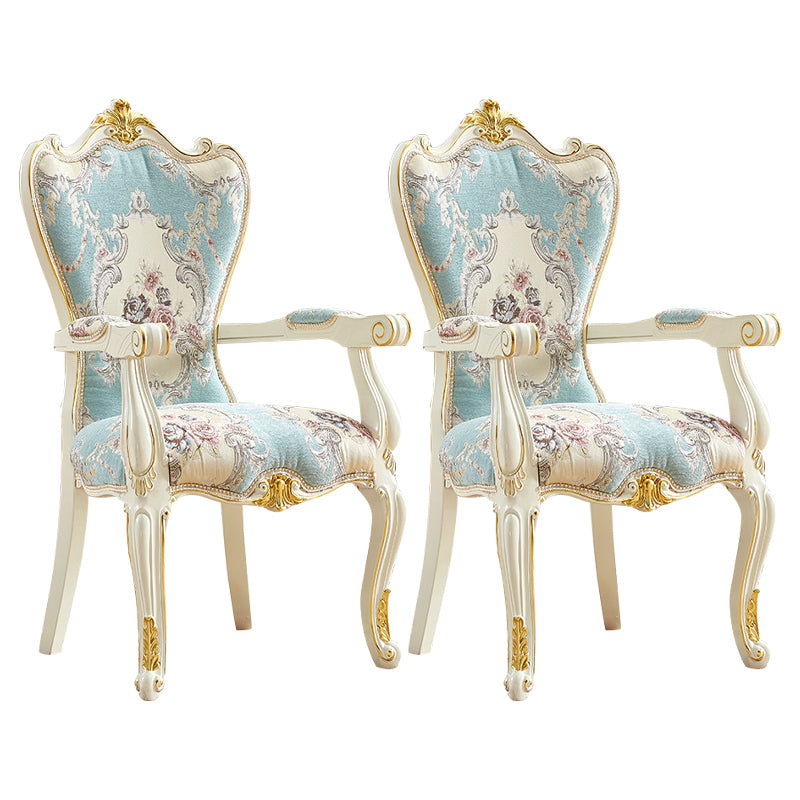 European Style Birch Leather Arm Chair Light Color Solid Back Dining Chair with White Legs
