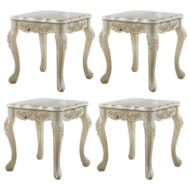 European Style Birch Leather Arm Chair Light Color Solid Back Dining Chair with White Legs