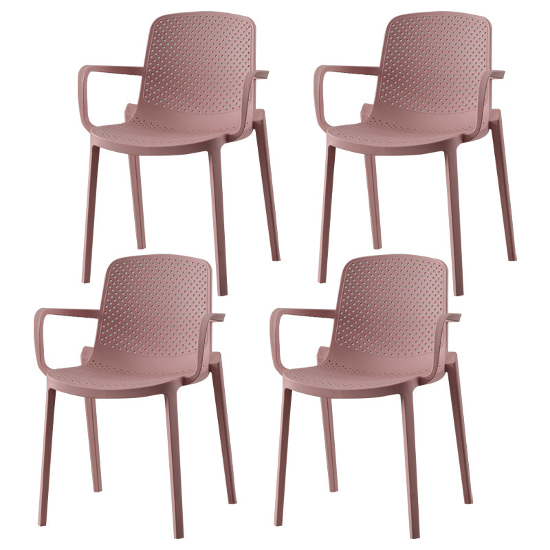 Scandinavian Plastic Dining Arm Chair Solid Back Kitchen Dining Armchair