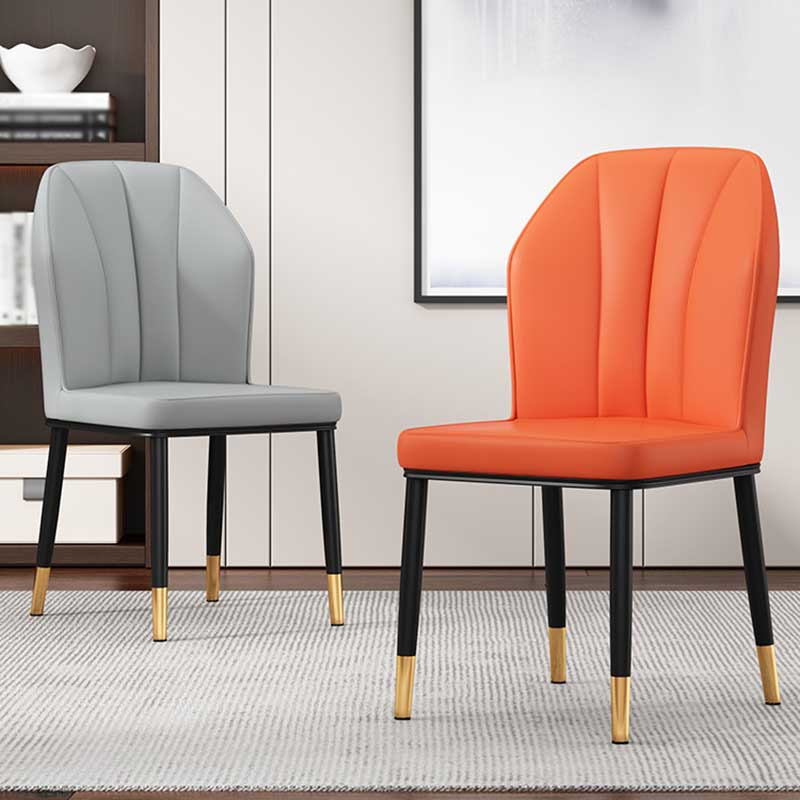 Modern Indoor Leather Parsons Chair 36"H Armless Dining Chair for Restaurant