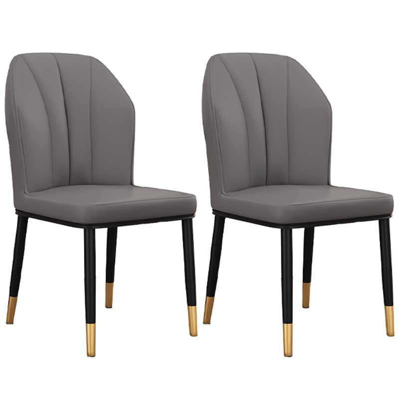Modern Indoor Leather Parsons Chair 36"H Armless Dining Chair for Restaurant