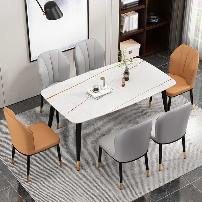 Modern Indoor Leather Parsons Chair 36"H Armless Dining Chair for Restaurant