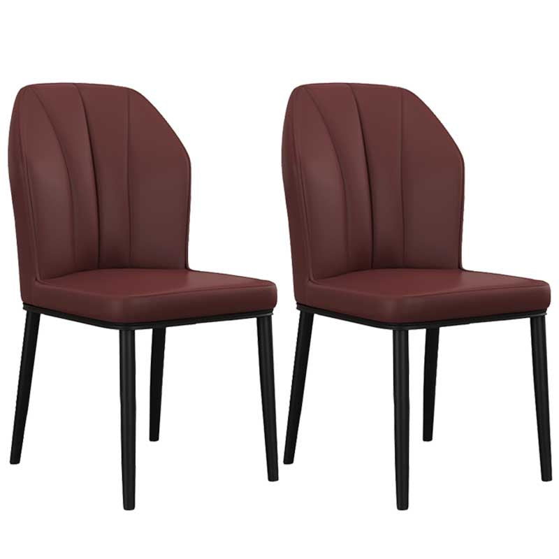 Modern Indoor Leather Parsons Chair 36"H Armless Dining Chair for Restaurant