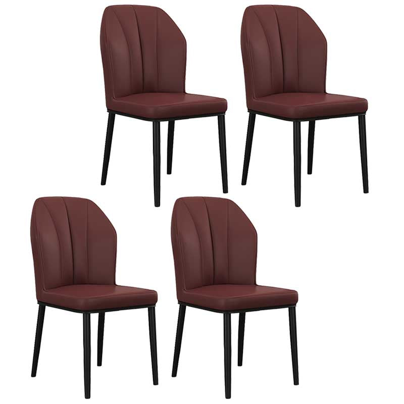 Modern Indoor Leather Parsons Chair 36"H Armless Dining Chair for Restaurant