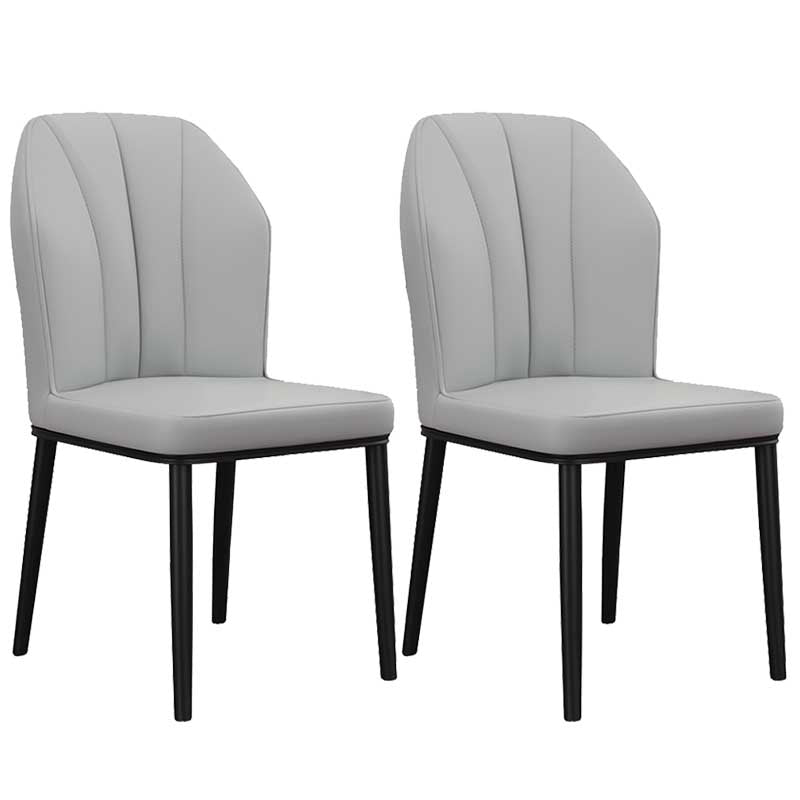 Modern Indoor Leather Parsons Chair 36"H Armless Dining Chair for Restaurant