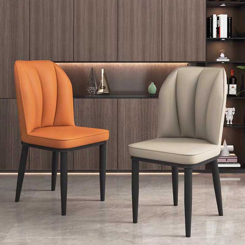 Modern Indoor Leather Parsons Chair 36"H Armless Dining Chair for Restaurant