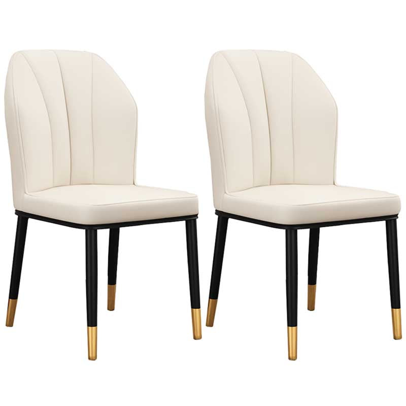 Modern Indoor Leather Parsons Chair 36"H Armless Dining Chair for Restaurant