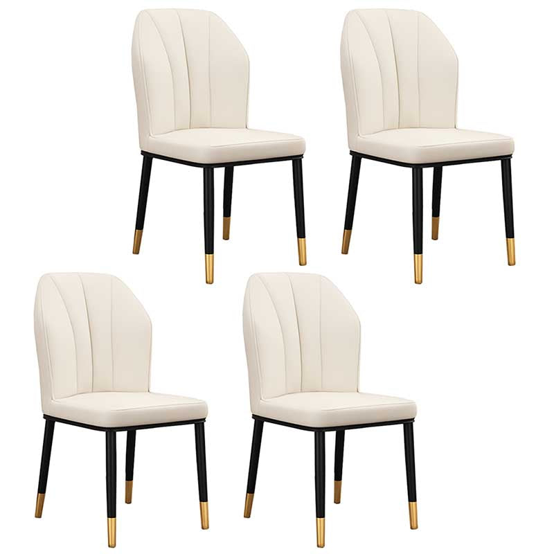 Modern Indoor Leather Parsons Chair 36"H Armless Dining Chair for Restaurant