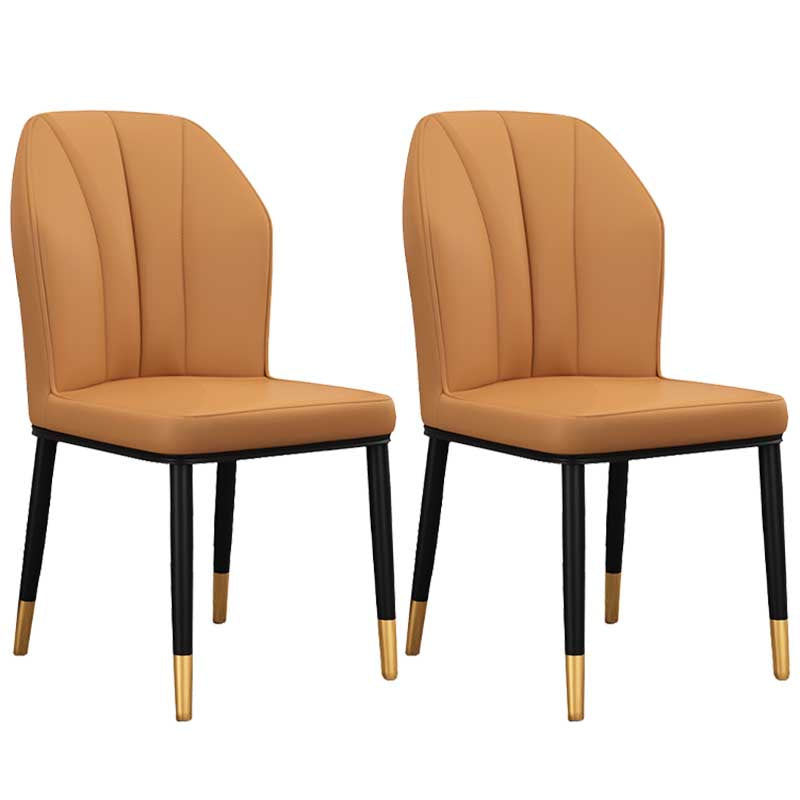 Modern Indoor Leather Parsons Chair 36"H Armless Dining Chair for Restaurant
