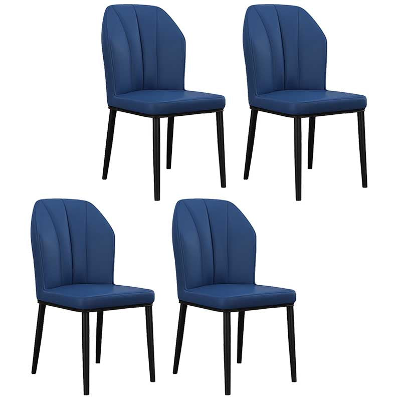 Modern Indoor Leather Parsons Chair 36"H Armless Dining Chair for Restaurant