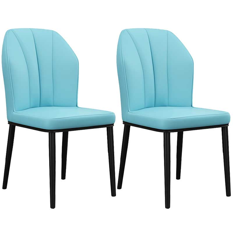 Modern Indoor Leather Parsons Chair 36"H Armless Dining Chair for Restaurant