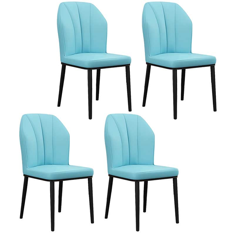 Modern Indoor Leather Parsons Chair 36"H Armless Dining Chair for Restaurant