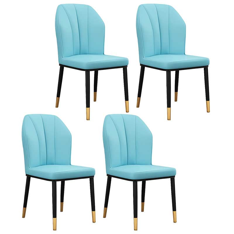 Modern Indoor Leather Parsons Chair 36"H Armless Dining Chair for Restaurant