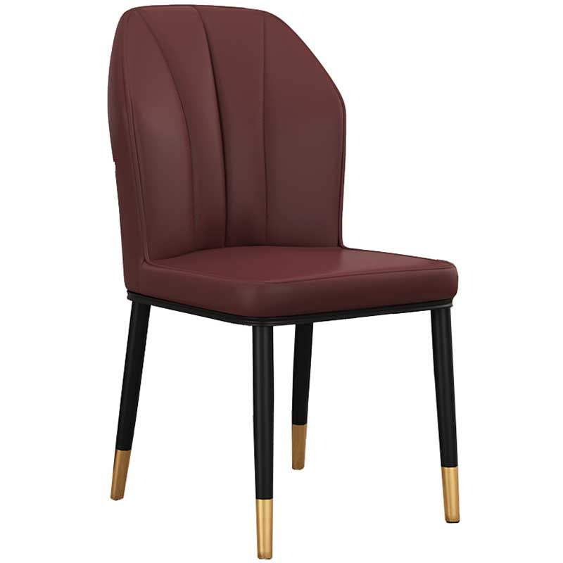 Modern Indoor Leather Parsons Chair 36"H Armless Dining Chair for Restaurant