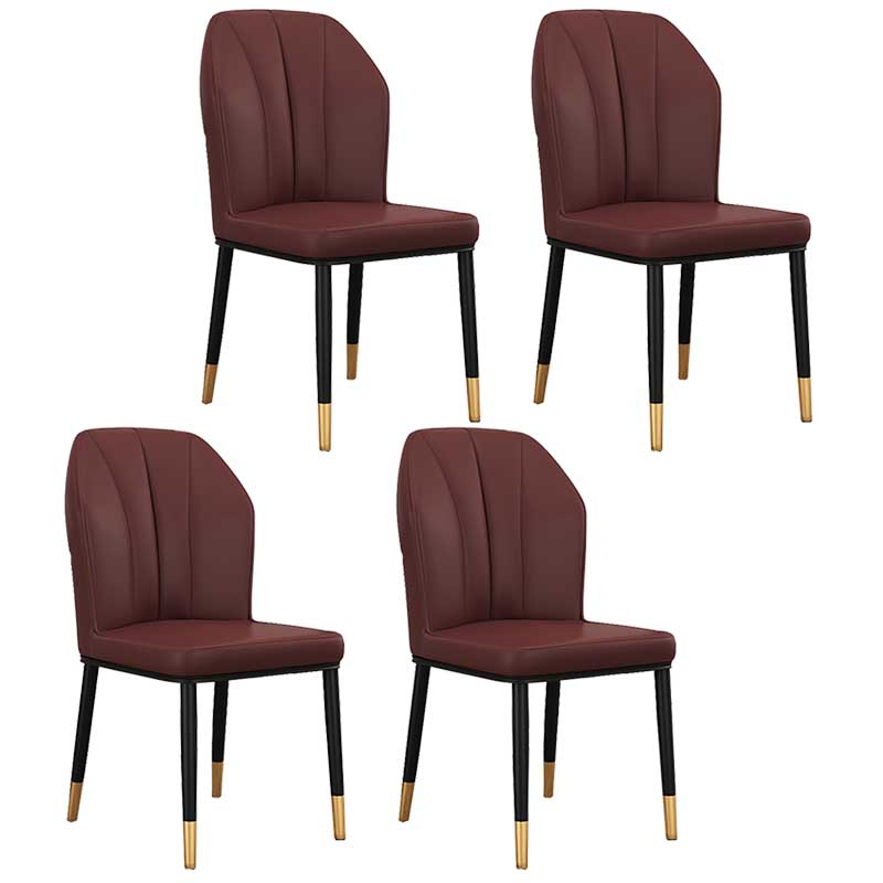 Modern Indoor Leather Parsons Chair 36"H Armless Dining Chair for Restaurant