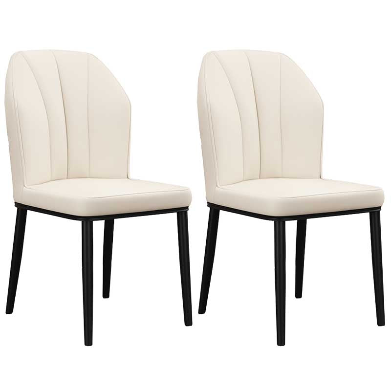 Modern Indoor Leather Parsons Chair 36"H Armless Dining Chair for Restaurant
