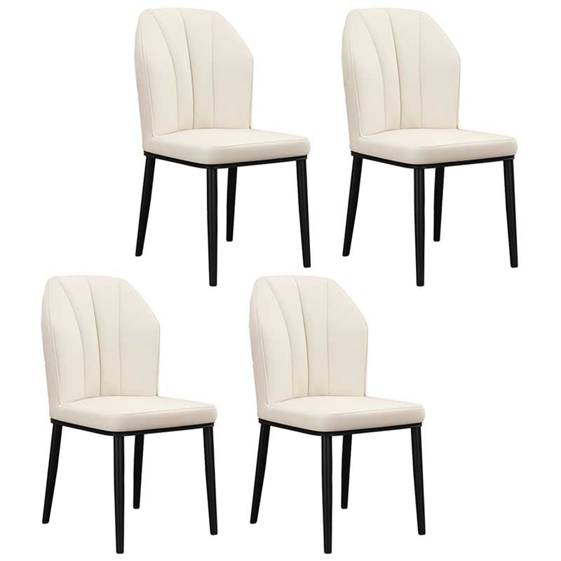 Modern Indoor Leather Parsons Chair 36"H Armless Dining Chair for Restaurant