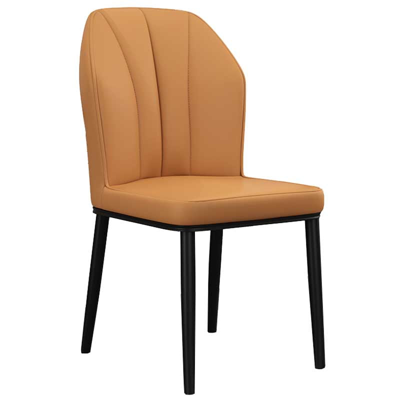 Modern Indoor Leather Parsons Chair 36"H Armless Dining Chair for Restaurant