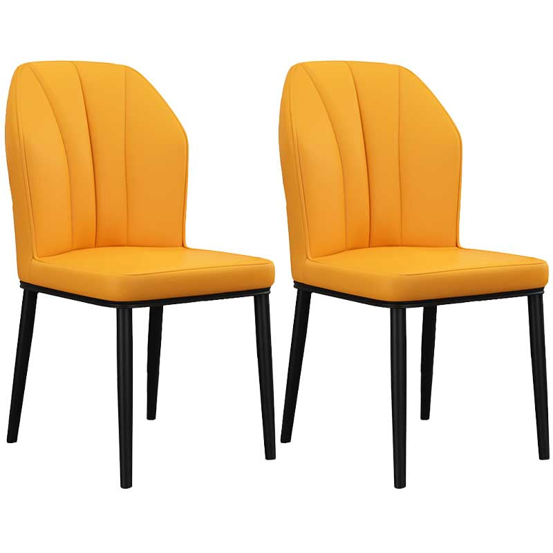 Modern Indoor Leather Parsons Chair 36"H Armless Dining Chair for Restaurant
