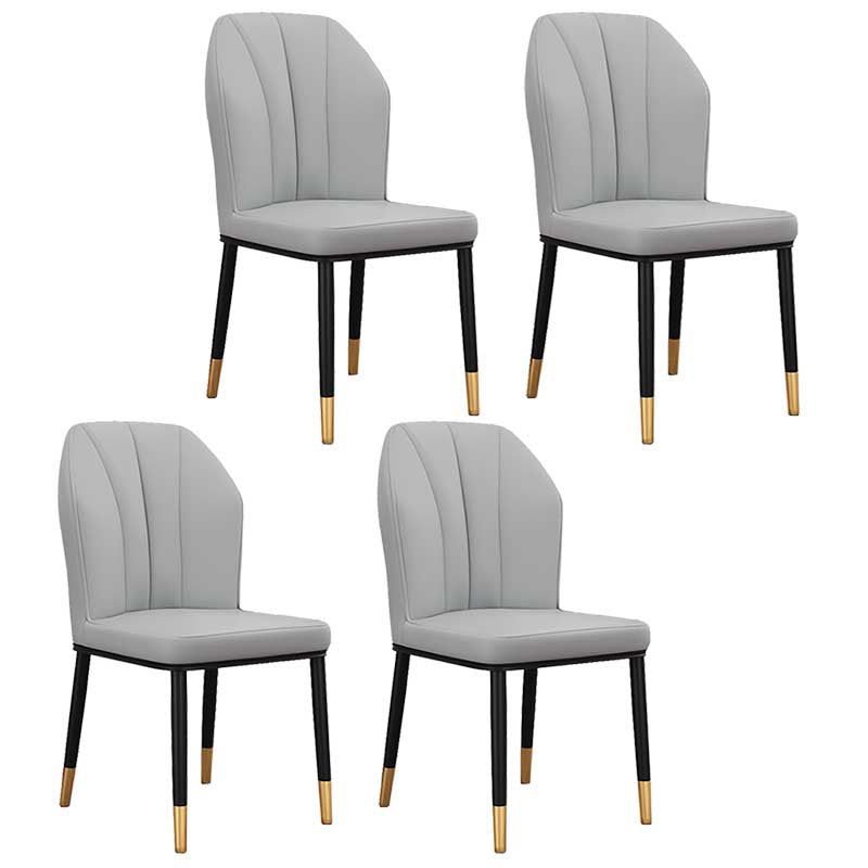 Modern Indoor Leather Parsons Chair 36"H Armless Dining Chair for Restaurant