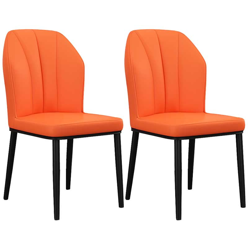 Modern Indoor Leather Parsons Chair 36"H Armless Dining Chair for Restaurant