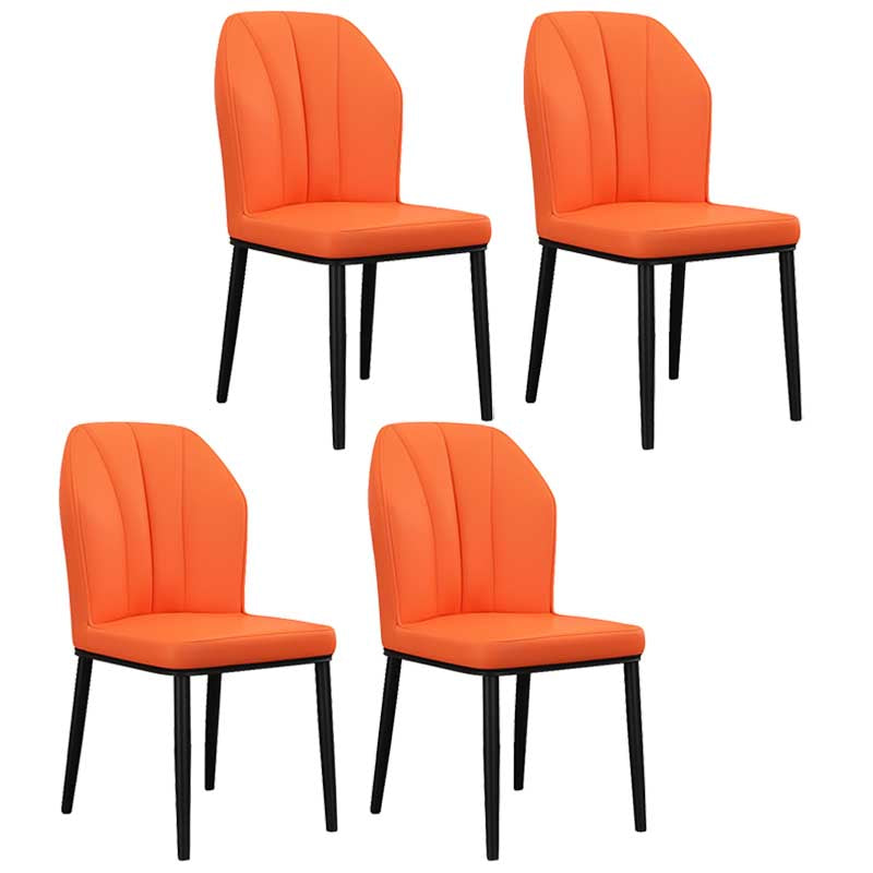 Modern Indoor Leather Parsons Chair 36"H Armless Dining Chair for Restaurant