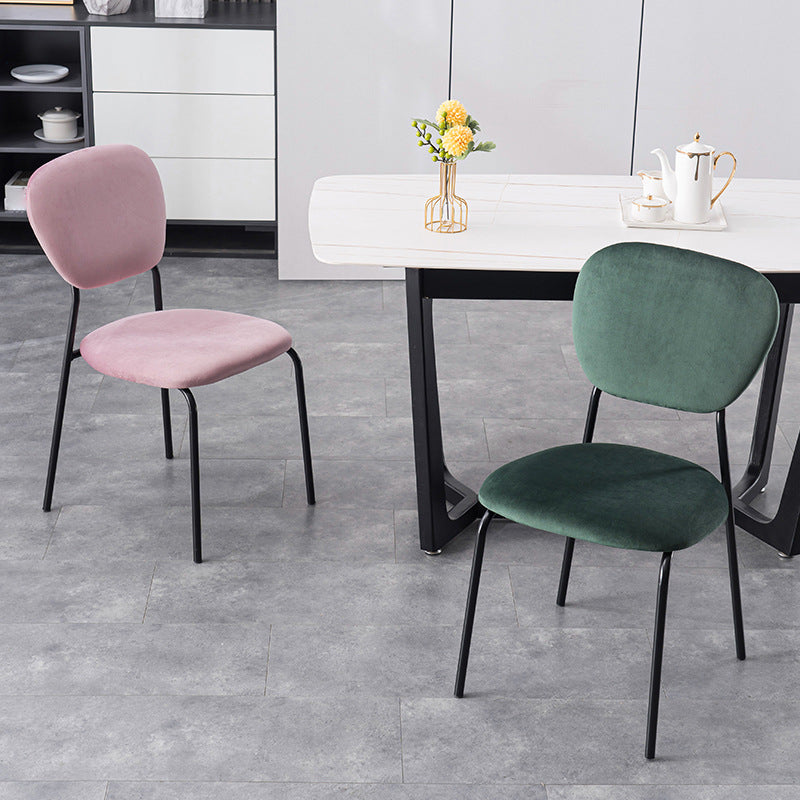 Contemporary Style Metal Dining Room Kitchen Chair Open Back Side Chairs