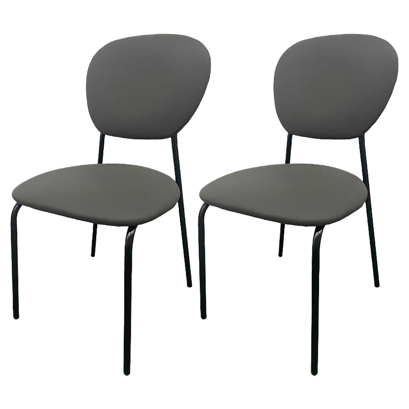 Contemporary Style Metal Dining Room Kitchen Chair Open Back Side Chairs